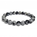 Bracelet boules Obsidienne flocon de neige